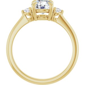 14K Yellow Gold 6.5 mm Round .08 CTW Natural Diamond Semi-Set Engagement Ring