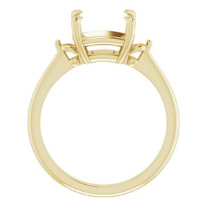 14K Yellow Gold 7.5 mm Square Engagement Ring Mounting