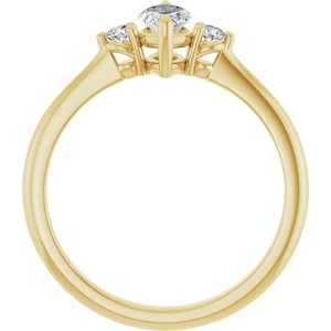 14K Yellow Gold 8x4 mm Marquise .08 CTW Lab-Grown Semi-Set Engagement Ring