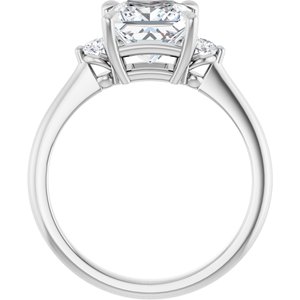 14K White Gold 7x7 mm Square 1/10 CTW Lab-Grown Semi-Set Engagement Ring