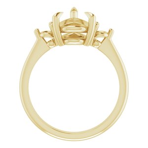 10K Yellow Gold 12x8 mm Pear Engagement Ring Mounting