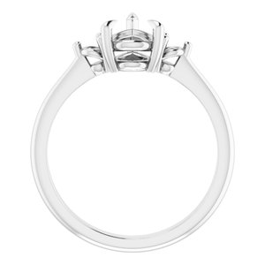 14K White Gold 9x6 mm Pear Engagement Ring Mounting
