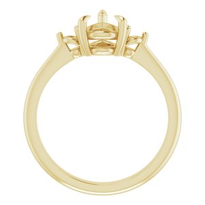 14K Yellow Gold 9x6 mm Pear Engagement Ring Mounting