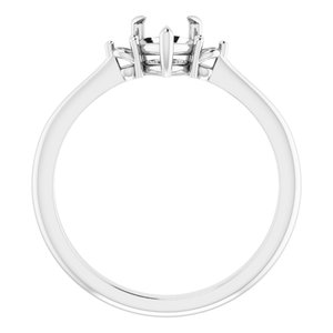 10K White Gold 5x5 mm Heart Engagement Ring Mounting