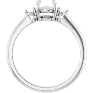 14K White Gold 5.8 mm Round Engagement Ring Mounting