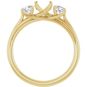 14K Yellow Gold 5.8 mm Round 3/8 CTW Lab-Grown Diamond Semi-set Engagement Ring