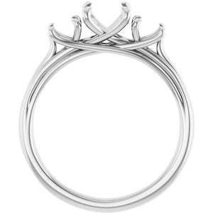 Platinum 6.5 mm Round Three-Stone Engagement Ring Mounting