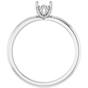 14K White Gold 5.2 mm Round Solitaire Engagement Ring Mounting
