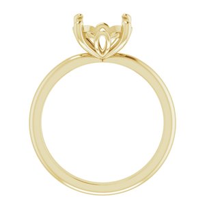 14K Yellow Gold 8.8 mm Round Solitaire Engagement Ring Mounting