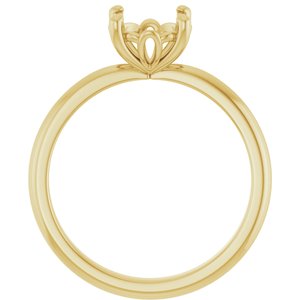 14K Yellow Gold 7.4 mm Round Solitaire Engagement Ring Mounting