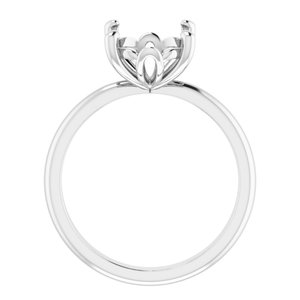 14K White Gold 11x9 mm Oval Solitaire Engagement Ring Mounting