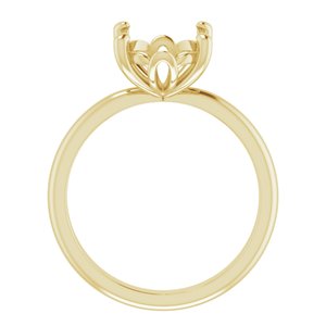14K Yellow Gold 11x9 mm Oval Solitaire Engagement Ring Mounting