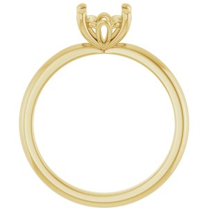 14K Yellow Gold 7 mm Round Solitaire Engagement Ring Mounting