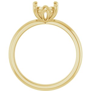 14K Yellow Gold 9x7 mm Oval Solitaire Engagement Ring Mounting