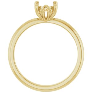 14K Yellow Gold 8x6 mm Oval Solitaire Engagement Ring Mounting