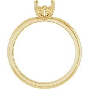 14K Yellow Gold 7x5 mm Emerald Solitaire Engagement Ring Mounting