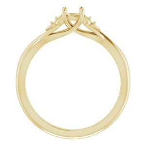 10K Yellow Gold 4.1 mm Round Engagement Ring Mounting