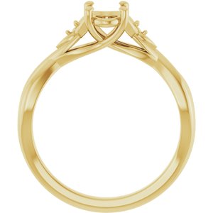 14K Yellow Gold 7x5 mm Oval Engagement Ring Mounting