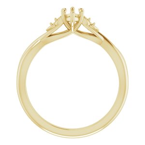14K Yellow Gold 6x3.5 mm Marquise Engagement Ring Mounting