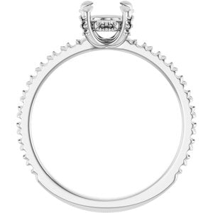 14K White Gold 5.8 mm Round Engagement Ring Mounting