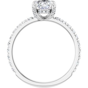 14K White Gold 8x6 mm Oval 3/8 CTW Lab-Grown Diamond Semi-Set Engagement Ring