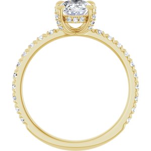 14K Yellow Gold 8x6 mm Oval 3/8 CTW Lab-Grown Diamond Semi-Set Engagement Ring