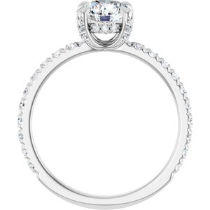 14K White Gold 6.5 mm Round 3/8 CTW Lab-Grown Diamond Semi-Set Engagement Ring
