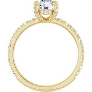 14K Yellow Gold 6.5 mm Round 3/8 CTW Lab-Grown Diamond Semi-Set Engagement Ring
