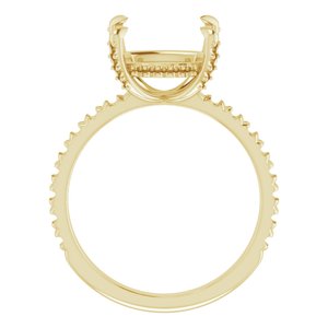 14K Yellow Gold 10 mm Cushion Engagement Ring Mounting