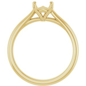14K Yellow Gold 6.5 mm Round Solitaire Engagement Ring Mounting