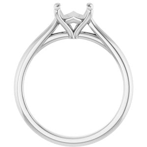 14K White Gold 7.4 mm Round Solitaire Engagement Ring Mounting