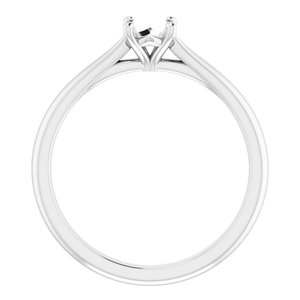14K White Gold 4.8 mm Round Solitaire Engagement Ring Mounting