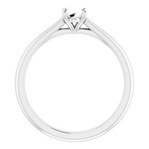 14K White Gold 4.4 mm Round Solitaire Engagement Ring Mounting