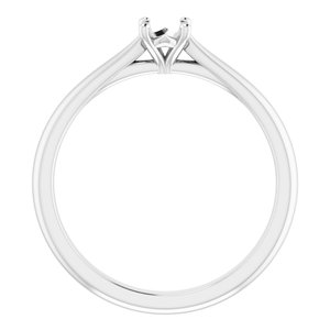 18K White Gold 4.1 mm Round Solitaire Engagement Ring Mounting