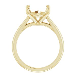 14K Yellow Gold 12x10 mm Oval Solitaire Engagement Ring Mounting