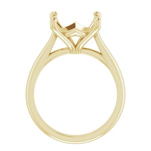 18K Yellow Gold 12 mm Round Solitaire Engagement Ring Mounting