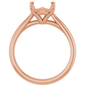 14K Rose Gold 10x8 mm Oval Solitaire Engagement Ring Mounting