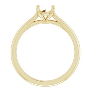 14K Yellow Gold 6 mm Round Solitaire Engagement Ring Mounting