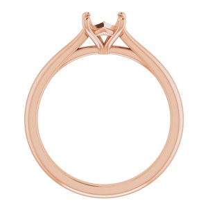 18K Rose Gold 6 mm Round Solitaire Engagement Ring Mounting