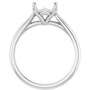 14K White Gold 8.2 mm Round Solitaire Engagement Ring Mounting