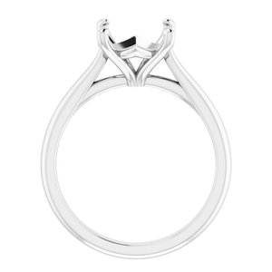 14K White Gold 9.4 mm Round Solitaire Engagement Ring Mounting