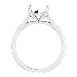14K White Gold 9 mm Round Solitaire Engagement Ring Mounting