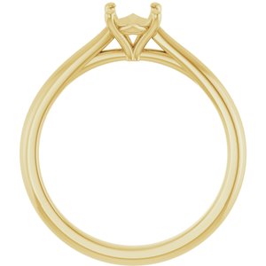 10K Yellow Gold 7x5 mm Oval Solitaire Engagement Ring Mounting