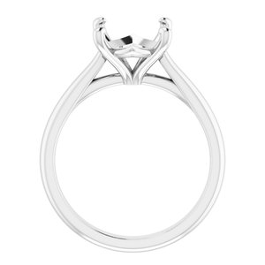 14K White Gold 11x9 mm Oval Solitaire Engagement Ring Mounting