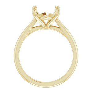 14K Yellow Gold 11x9 mm Oval Solitaire Engagement Ring Mounting