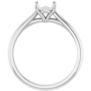 10K White Gold 8x6 mm Oval Solitaire Engagement Ring Mounting