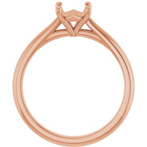 14K Rose Gold 8x6 mm Oval Solitaire Engagement Ring Mounting