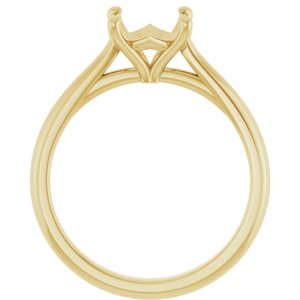 14K Yellow Gold 8 mm Round Solitaire Engagement Ring Mounting