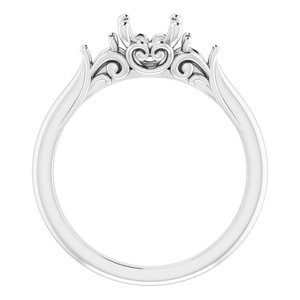 14K White Gold 6 mm Round Engagement Ring Mounting