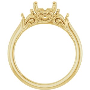 14K Yellow Gold 7 mm Round Engagement Ring Mounting